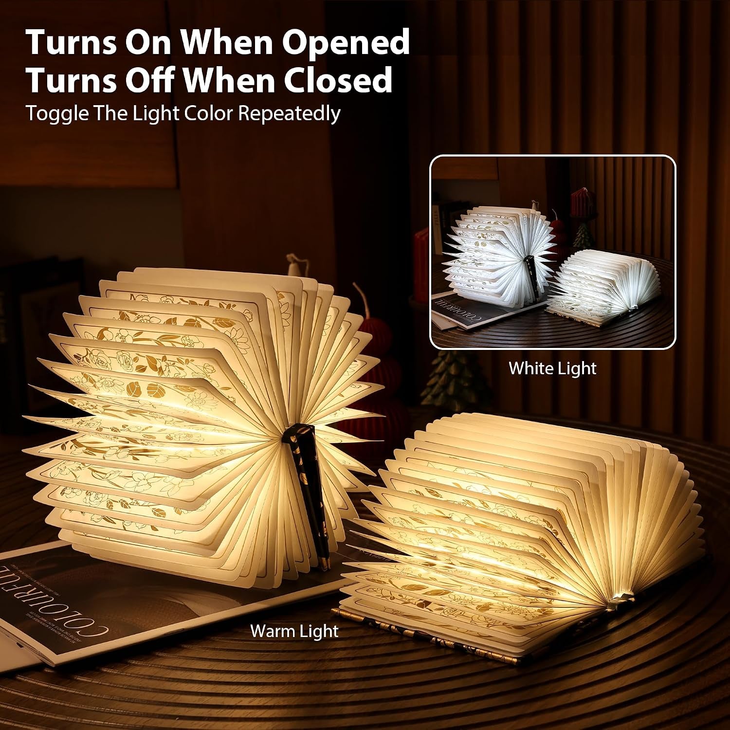 book-lover-gift-folding-book-lamp-decor-portable-print-book-light-1200mah-rechargeable-night-light-paper-desk-lamp-reading-bookshelf-lamp-gift-for-women-readers-christmas-black