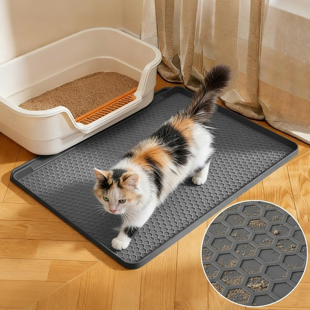 cat-litter-mat-24x20-waterproof-silicone-litter-trapping-mat-for-litter-box-soft-on-kitty-paws-non-slip-easy-to-clean-dark-grey