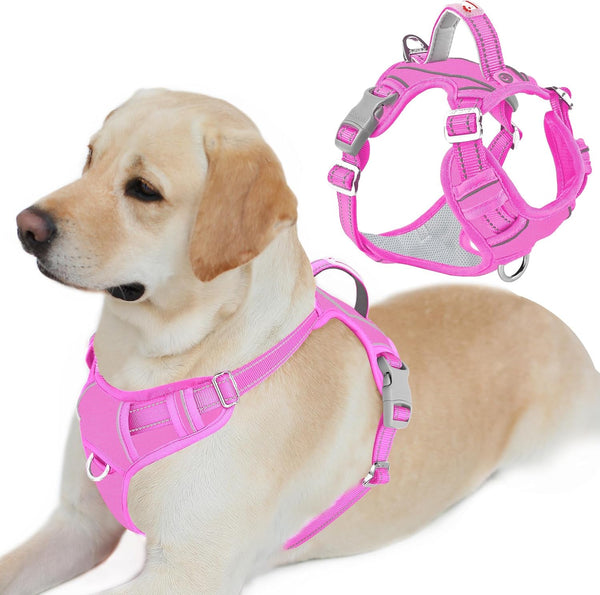 BARKBAY Dog Harness No Pull with ID Tag Pocket - Heavy Duty, Reflective, Easy Control for Large Dogs(Blue,L)47