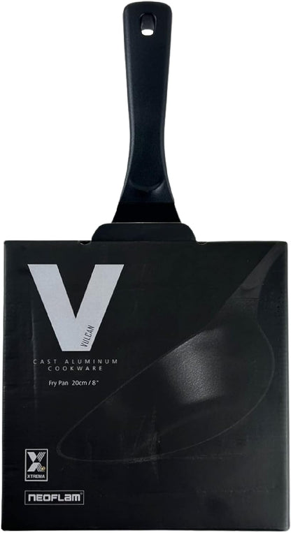 Vulcan Kitchen Nonstick 8-Inch All Black Profeesional Frying Wok Pan, Induction Compatible Cookware, Healthy Cooking Ceramic T-Coating Skillet, Flat Bottom Mini Stir Fry Pan, Made in Korea (20Cm)1