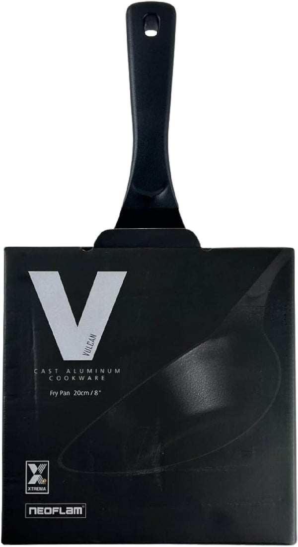 Vulcan Kitchen Nonstick 8-Inch All Black Profeesional Frying Wok Pan, Induction Compatible Cookware, Healthy Cooking Ceramic T-Coating Skillet, Flat Bottom Mini Stir Fry Pan, Made in Korea (20Cm)1