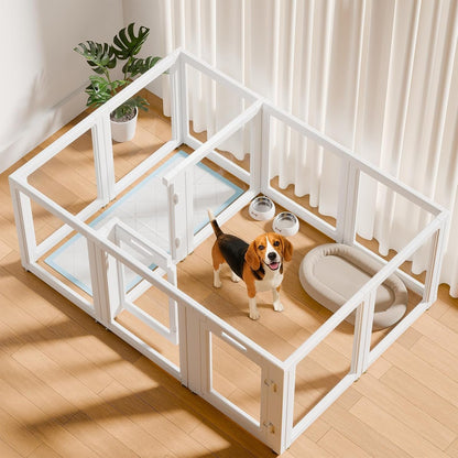 EVERFRONT Clear Acrylic Dog Playpen - Clear Dog Play Pen - Easy Assemble Acrylic Dog Playpen - Puppy Playpen, Cat Playpen, Small Animal Playpen, Dog Play Pen Indoors (24", 10 Panels)15