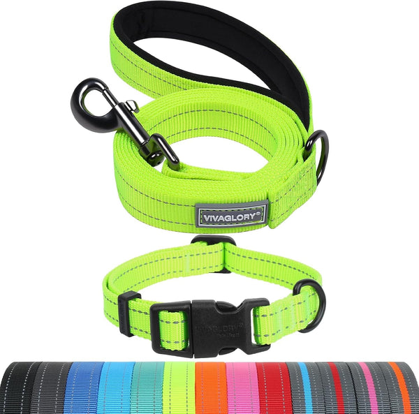 VIVAGLORY Dog Leash Puppy Leash for Collar, 3Ft X 1In, Black | with Soft Padded Handle for Training & Walking, Heavy Duty & Double Layer Nylon Pet Puppy39