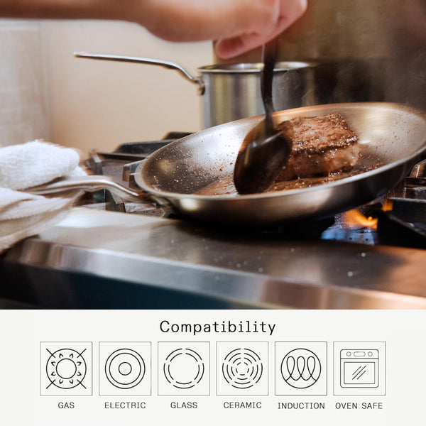 Made in Cookware - 12-Inch Stainless Steel Frying Pan with Lid - 5 Ply Stainless Clad - Professional Cookware - Crafted in Italy - Induction Compatible4