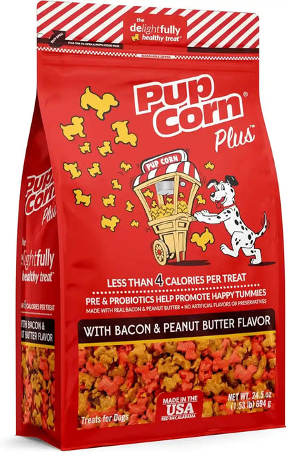 Pup Corn plus - Puffed Dog Treats with Prebiotics and Probiotics - Chicken & Cheddar Cheese (24Oz) - Made in USA15