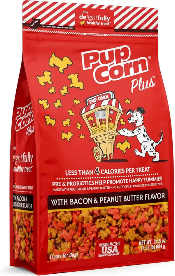 Pup Corn plus - Puffed Dog Treats with Prebiotics and Probiotics - Chicken & Cheddar Cheese (24Oz) - Made in USA15
