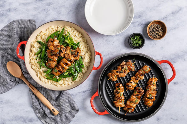 Le Creuset Enameled Cast Iron Braiser with Grill Pan Lid, 3.5 Qt., Meringue | Multifunction Braiser5