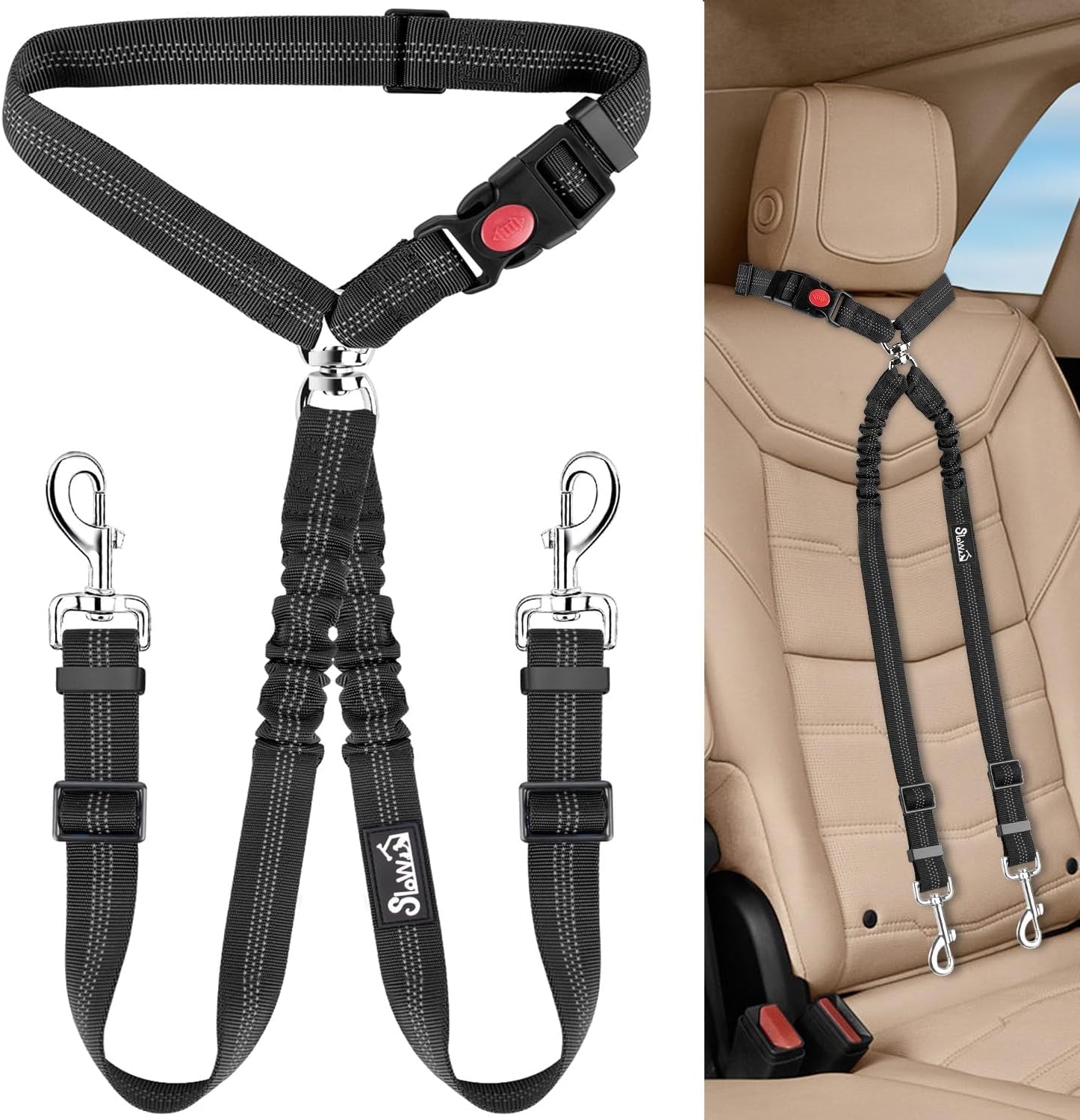 lukovee-double-dog-seat-belt-dual-pet-car-headrest-restraint-safety-seatbelt-no-tangle-dog-leash-duty-adjust-elastic-bungee-puppy-lead-splitter-connect-harness-in-vehicle-travel-for-2-dogs-black