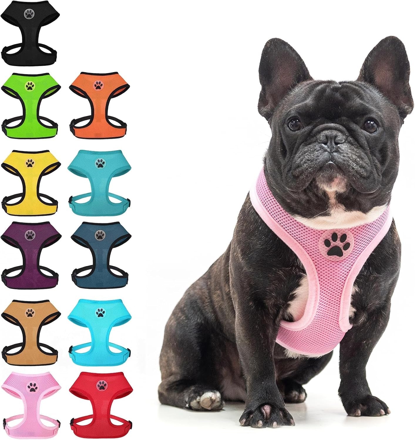 bingpet-small-dog-harness-no-pull-dog-harness-small-sized-dogs-soft-light-breathable-mesh-puppy-vest-with-safety-buckle-adjustable-step-in-pet-harnesses-for-easy-walking-running-training