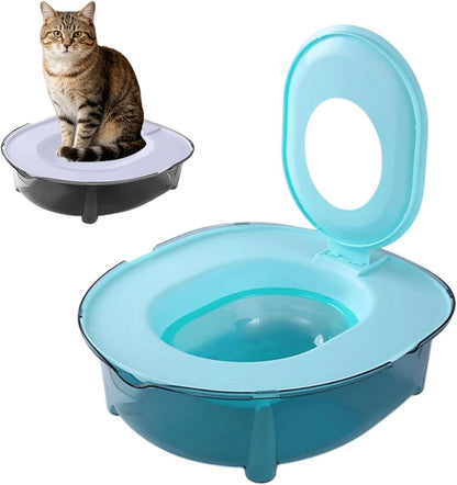 Cat Toilet Training Kit, Portable Litter Box with Flushable Design, Odor Control and Anti-Splash, Large Thickened Pp Material for Kittens and Cats (Grey)11