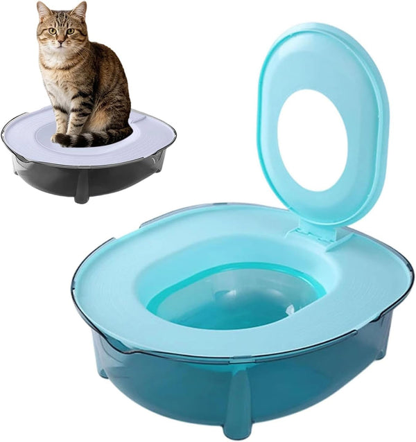 Cat Toilet Training Kit, Portable Litter Box with Flushable Design, Odor Control and Anti-Splash, Large Thickened Pp Material for Kittens and Cats (Grey)11