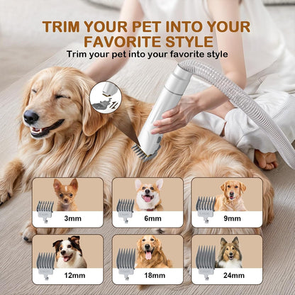 Dog Grooming Vacuum, Dog Grooming Kit, 3 Suction Modes Dog Brush Vacuum with 5 Pet Grooming Tools (Off-White)6