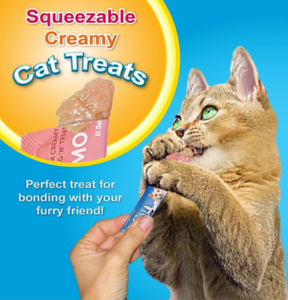 Scoochie Pet Cat Lick Treats, Chicken Salmon & Beef, 0.5Oz, 12 Pack | Variety Pack, Chicken, Salmon, Beef, Creamy Puree, No Chewing, Great for All Cats Especially Seniors3
