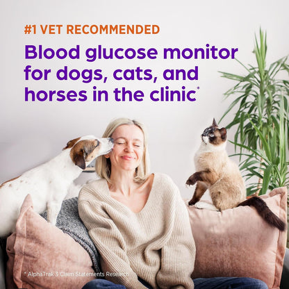 Alphatrak3 Blood Glucose Monitoring Kit for Diabetic Dogs, Cats & Horses | 8-Piece System for At-Home Use, Accurate Digital Results in 5 Seconds or Less, Mobile App Tracking, Uses Small Blood Sample3