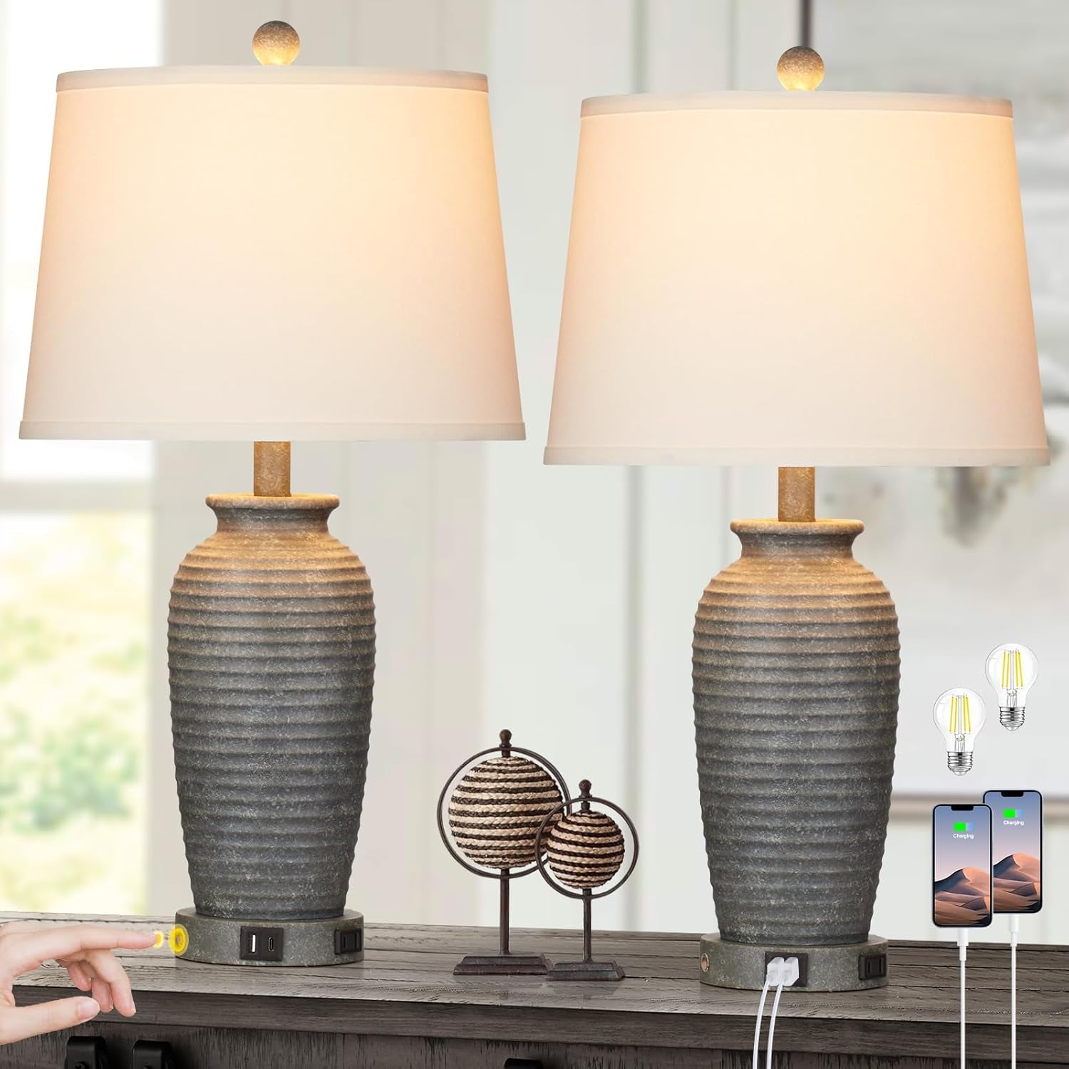 25-farmhouse-jar-table-lamps-set-of-2-3-way-touch-control-rustic-bedside-lamps-with-usb-a-c-ports-ac-outlet-pot-nightstand-lamps-for-bedroom-living-room-led-bulbs-included