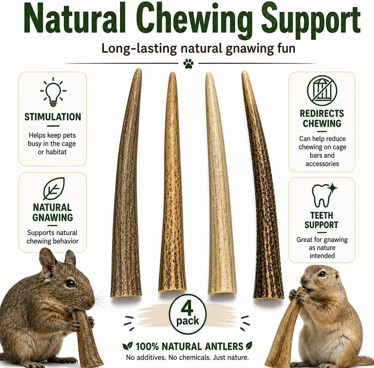 whitetail-naturals-small-animal-antler-chews-4-pack-gnaw-stick-toys-for-squirrels-hamsters-gerbils-guinea-pigs-rats-degus-prairiedogs-chinchilas-rabbits-calcium-minerals-not-for-dogs