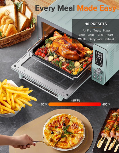 Bravo Pro Smart Air Fryer Toaster Oven Countertop Combo | 10-In-1 Cooking Functions, 1800W, 50-450°F, 21-Qt, Pfas-Free, Upgraded Super Convection, Mint3