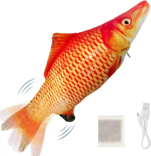 Tocirelo Cat Toys Flopping Fish with Catnip, Moving Cat Toy Interactive for Indoor Cats, Kitten Kicker Floppy Dog Toy, 11" Electric Realistic Plush Wiggle Fish for Kitty Exercise10