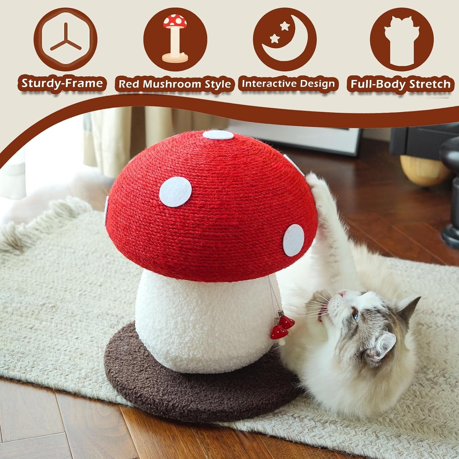 mushroom-cat-scratcher-sisal-cat-scratching-post-cute-red-mushroom-design-13-39-h-x-11-02-w-natural-sisal-rope-soft-plush-interactive-hanging-toy-for-indoor-cats