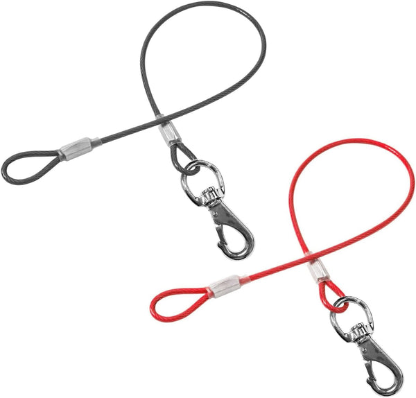 Chew Proof Dog Leash - 2Pack Metal Cable Lead,No Tangle Multiple Dog Leashes for Small and Medium Dogs- Heavy Duty Leash Extender for Collars & Harnesses(2 Pack Black, 20In/50Cm)12