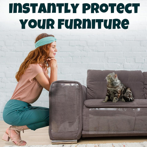 Fixzilla anti Cat Scratch Furniture Protector, 10-Pack Couch Protector from Cat Claws - Heavy-Duty, Easy-To-Apply Scratching Deterrent and Shield for Sofa Corners, Walls, Doors- with 50 Twist Pins4