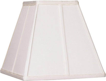 Pre-Assembled Nona Medium Ivory Square Tapered Shade 5.25X10X9 (Spider) | 5.25" Top X 10" Bottom X 9" High X 9" Slant Replacement for Table Lamps Classic Harp + Finial1