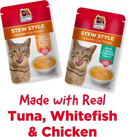 Country Kitchen Stew Style Lickable Cat Treats, 2 Flavor Variety Pack, Includes Tuna & Whitefish and Chicken & Tuna Made with Real Meat, 5 Oz. Tubes, 12 Count2
