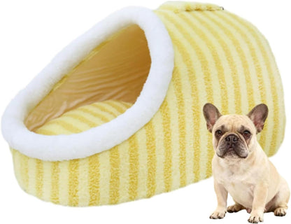 Warm Nest Dog Bed, Soft Cozy Pet Cave with Removable Cushion, Non-Slip Washable Soft Slipper Cave for Small and Medium Pets (Blue, Large)10