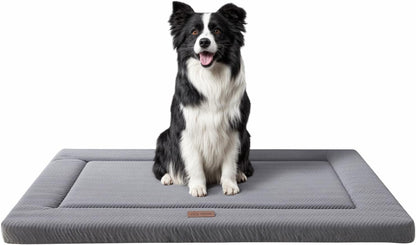 Dog Bed for Crate, Medium/Large Dogs Crate Bed,Washable Dog Beds Kennel Mat | Pet Beds Mat W/ Soft Wavy Plush Comfortable Anti-Slip Sleeping Mattress for Dogs & Cats,Gray1