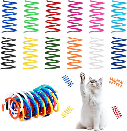 60 PCS 12 Colors Cat Spring Toys, Cat Spiral Springs for Indoor Cats | Kittens Toys Plastic Coil for Swatting, Biting, Hunting1