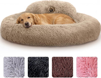 Petjett Calming Dog Bed Medium Size Dog - 30'' Donut Bed, Washable Dog Bed, Anti-Slip & Super Soft Fluffy Plush round Dog Bed, Anti-Anxiety Premium Comfort Pet Bed, Fits Dogs Upto 45 Lbs - Dark Grey26