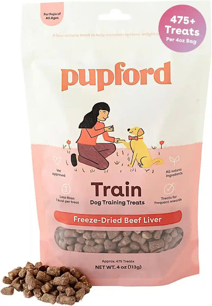 Pupford Freeze Dried Training Treats for Dogs & Puppies, 475+ Three Ingredient Bites (Beef Liver, 4 Oz)1