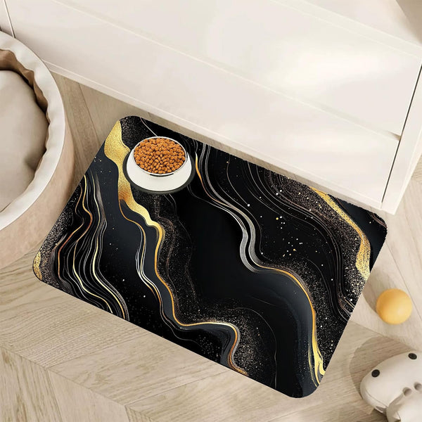 Cute Shark Dog Cat Food Mat,Absorbent Pet Feeding Mat with Rubber Backing,Non-Slip Water Bowl Placemat,Indoor Pet Accessories Supplies 12"X20"11