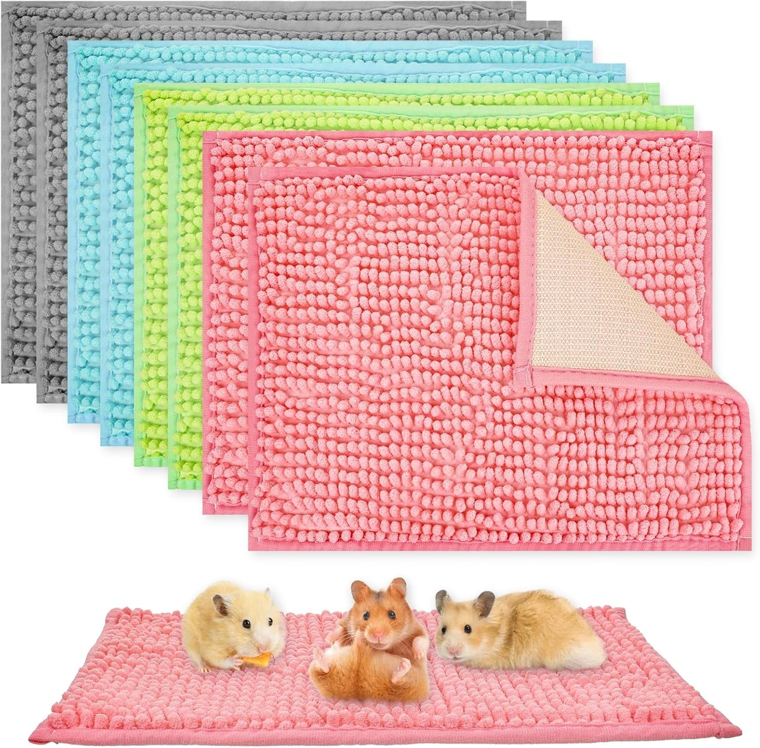 8-pcs-guinea-pig-liner-washable-rabbit-cage-liner-16x12-inch-guinea-pig-fleece-mats-reusable-bedding-pee-pads-for-small-animals-bunny-gray-green-pink-blue