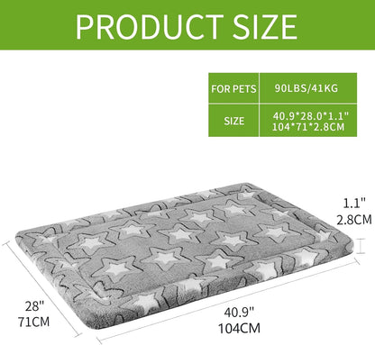 EMPSIGN Dog Crate Pad for 42"X28" Dog Crate, Star Pattern/Grey | Reversible Kennel Mat (Cool & Warm), Machine Washable, Cozy Star Pattern Sleeping Pad, All-Season Pet Bed2