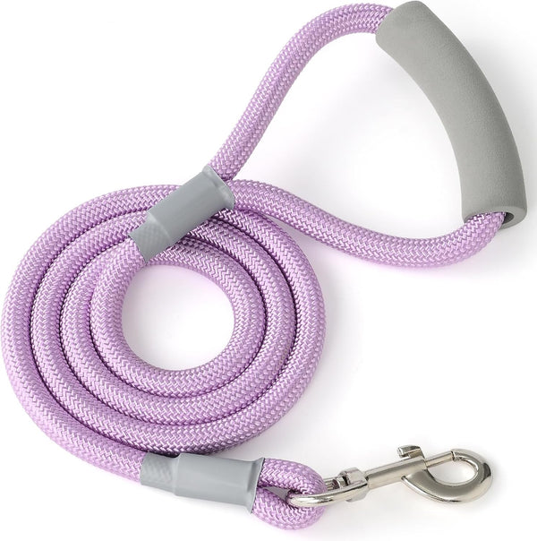 Mile High Life Dog Leash, 6FT X 1/2IN Pink, with Padded Handle | Heavy-Duty Nylon Rope Leash with Soft Handle & Steel Tips. Comfortable Grip for Daily Walks with Small to Large Dogs.10