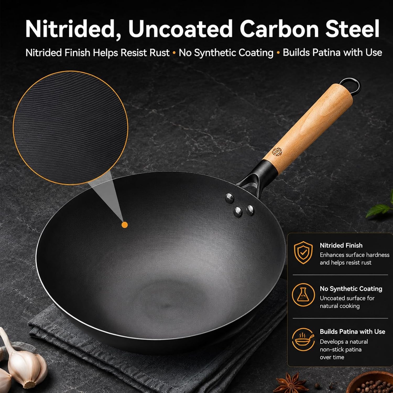 12-6-inch-carbon-steel-wok-pan-with-glass-lid-and-spatula-nitrided-flat-bottom-wok-set-uncoated-stir-fry-pan-for-2-4-servings-gas-electric-ceramic-and-induction-cooktops