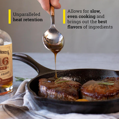 8" Cast Iron Skillet - Chef Collection - Perfect Sear - Ergonomic Handles - Superior Heat Retention - Cast Iron Cookware & Skillet4