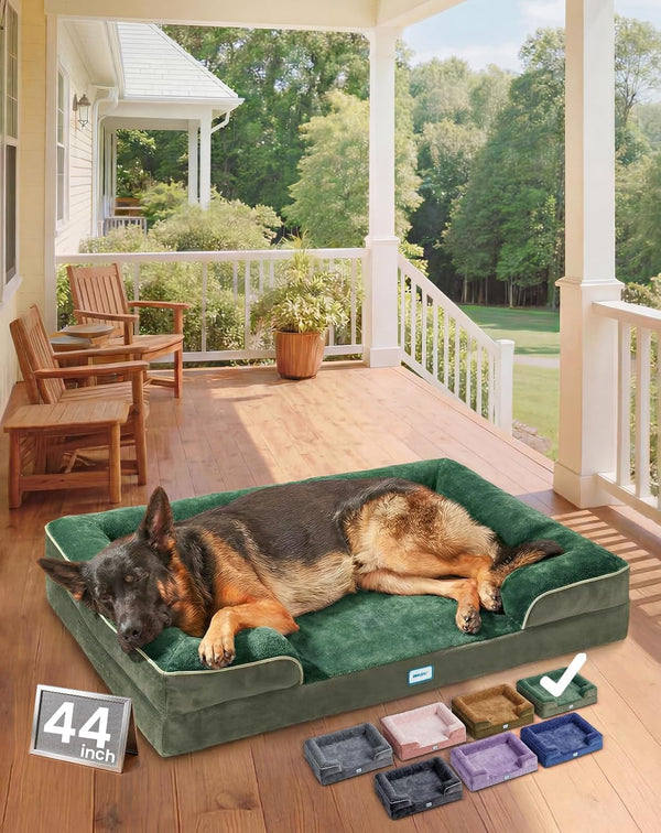 Ohgeni Orthopedic Extra Large Dog Bed Couch, Memory Foam, 44-Inch (Gray) | Waterproof Pet Bed with Machine-Washable Removable Cover & Soft Comfortable Fabric9