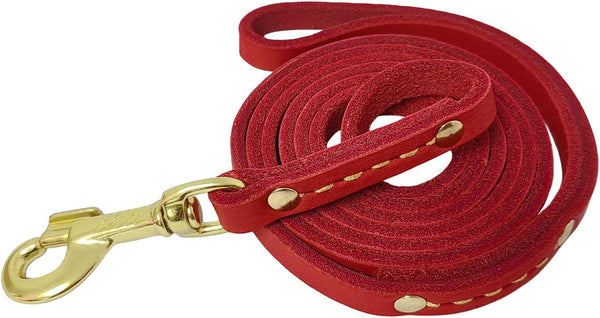 Leather Dog Leash 6 Ft X 1/2 Inch Heavy Duty Genuine Leather Dog Training Leash Soft and Strong Leather Leash for Small and Medium Dogs Brown11