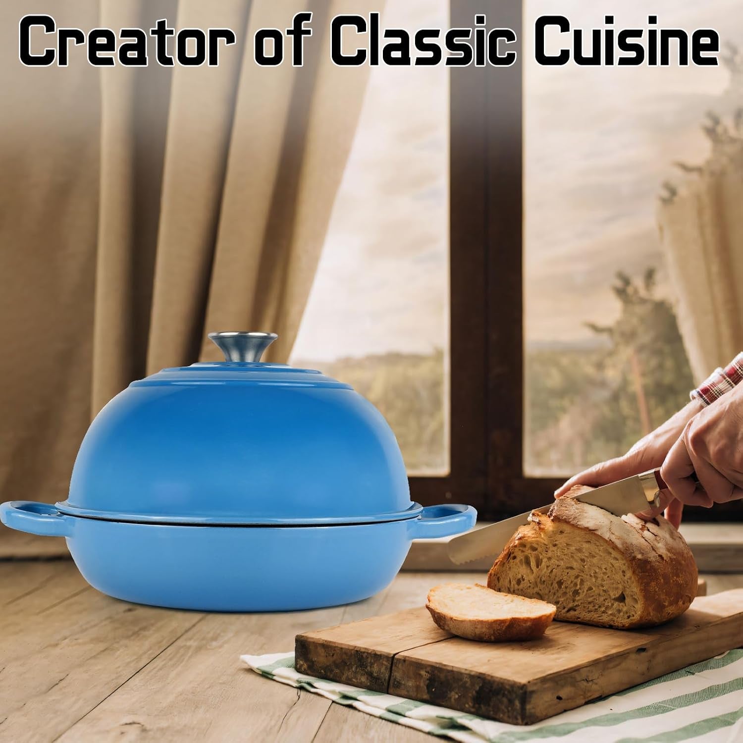 enameled-cast-iron-bread-oven-dutch-oven-pot-with-lid-blue-bread-dutch-oven-for-sourdough-bread-baking-6-quarts-10-bread-pan-with-dome-lid-non-stick-cookware-for-homemade-bread