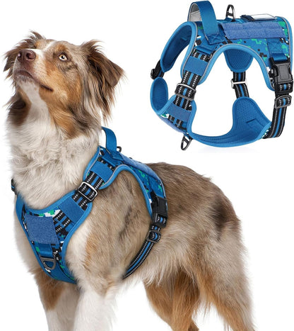 Rabbitgoo Tactical Dog Harness for Large, No Pull Military Service Vest | Molle & Handle, Heavy Duty, Adjustable, Reflective Straps, Easy Control for Training Walking, Black, Large35