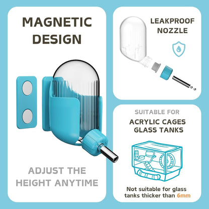 Hamster Water Bottle with Magnetic Holder, 3.4 Oz Water Dispenser for Syrian Dwarf Hamster Mouse Rat Degu4