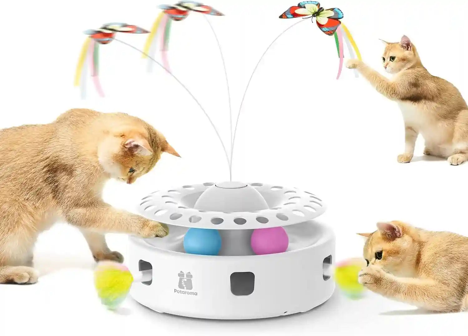 potaroma-cat-toys-3in1-automatic-interactive-kitten-toy-fluttering-butterfly-moving-feather-track-balls-dual-power-supplies-usb-powered-indoor-exercise-kicker-bright-white-fluttering-butterfly-moving-feather-balls-dual-power-supplies-usb-powered-indoor-kitty-exercise-kicker-bright-white
