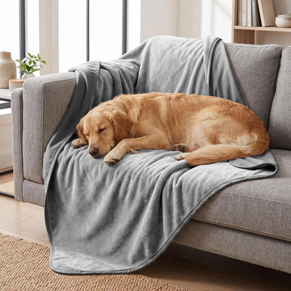 Waterproof Blanket for Dogs - Reversible Furniture Protector | TPU Leak-Proof Liner, Soft Velvet & Flannel Pet Throw, Machine Washable, for Couch and Bed, 52" X 82", Beige/Khaki9