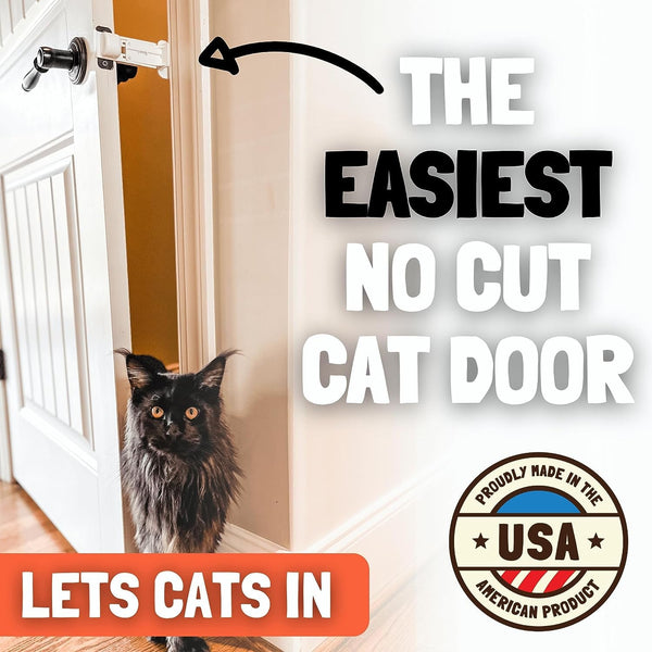 Door Buddy Door Prop for Cats - Easiest Cat Door Latch Holder to Keep Interior Door Open for Pets - Dog Proof Cat Feeding Station & Litter Box - Strong & Portable Door Stopper & Pet Gate Alternative2
