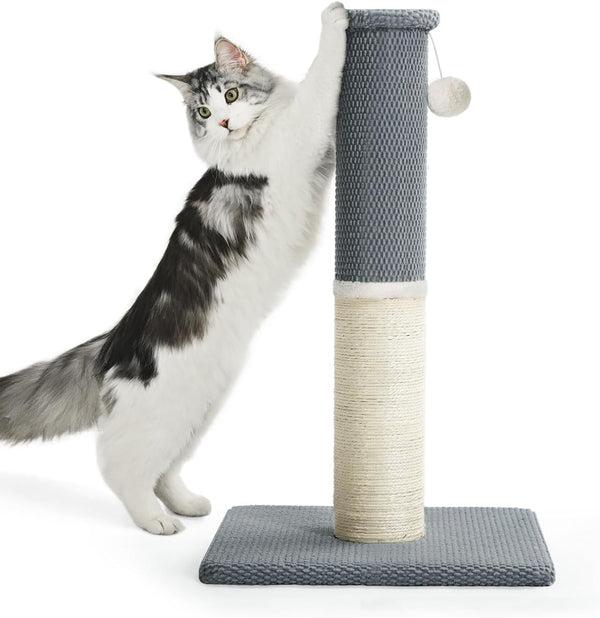 Made4Pets Tall Cat Scratching Post with Sisal & Carpet for Indoor Cats, 33" | Cat Scratcher with Wide Stable Base, Interactive Hanging Toys, Ideal for Adult Cats, Large Breeds and Full-Body Stretching10