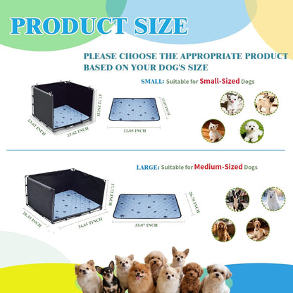 Dog Pee Pad Holder Tray with Washable Pee Pad - Foldable Indoor Potty Station for Small to Medium Dogs, 23.62"X23.62"X17.72",Portable & Reusable Litter Box with High Walls (Small)2