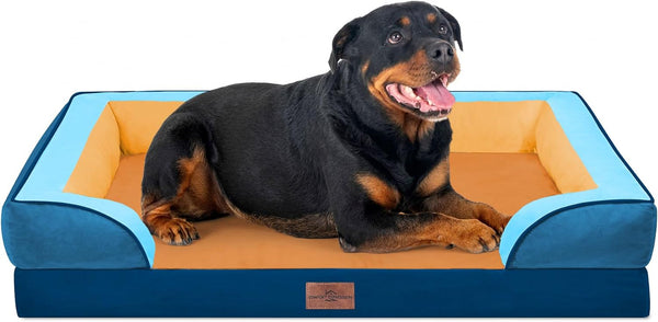 Comfort Expression Orthopedic Dog Bed for Extra Large Dogs with Bolster | Waterproof Dog Couch Bed with Washable Cover & Non-Slip Bottom, Supportive Egg Crate Foam XL Pet Bed, 42X30 Inch19
