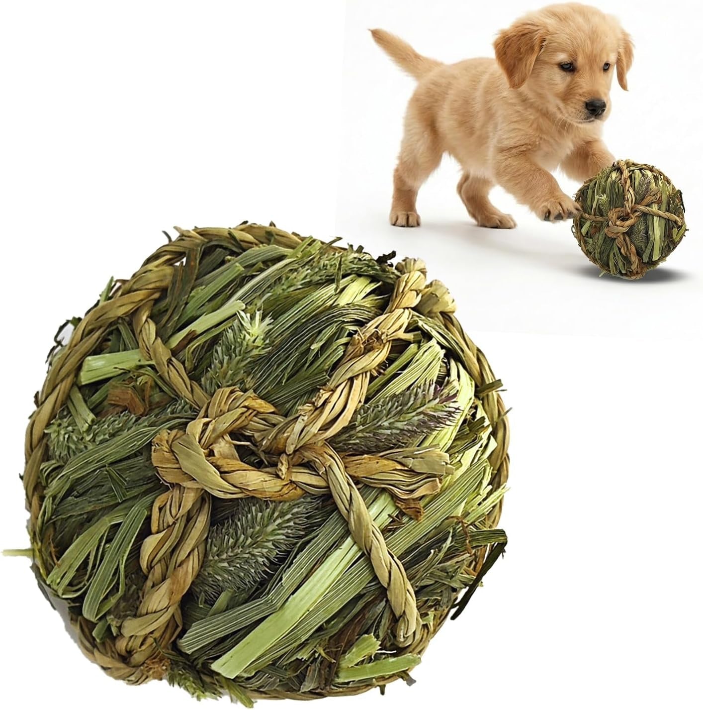 dog-chew-toys-3pcs-woven-grass-chew-ball-for-dogs-dental-teething-interactive-fetch-toys-outdoor-digestible-chew-ball-for-boredom-relief-seaweed-timothy-hay-cornsilk-cornleaf